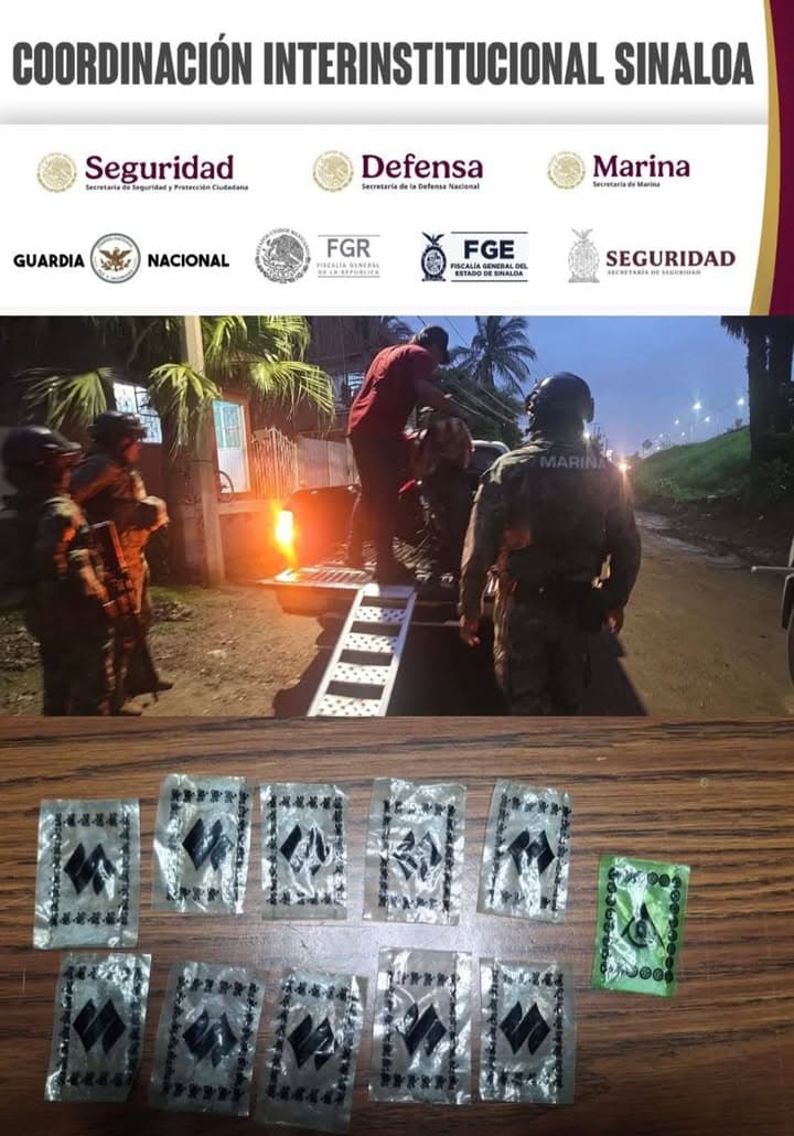 Grupo Interinstitucional detiene a dos civiles que circulaban en motocicleta con droga