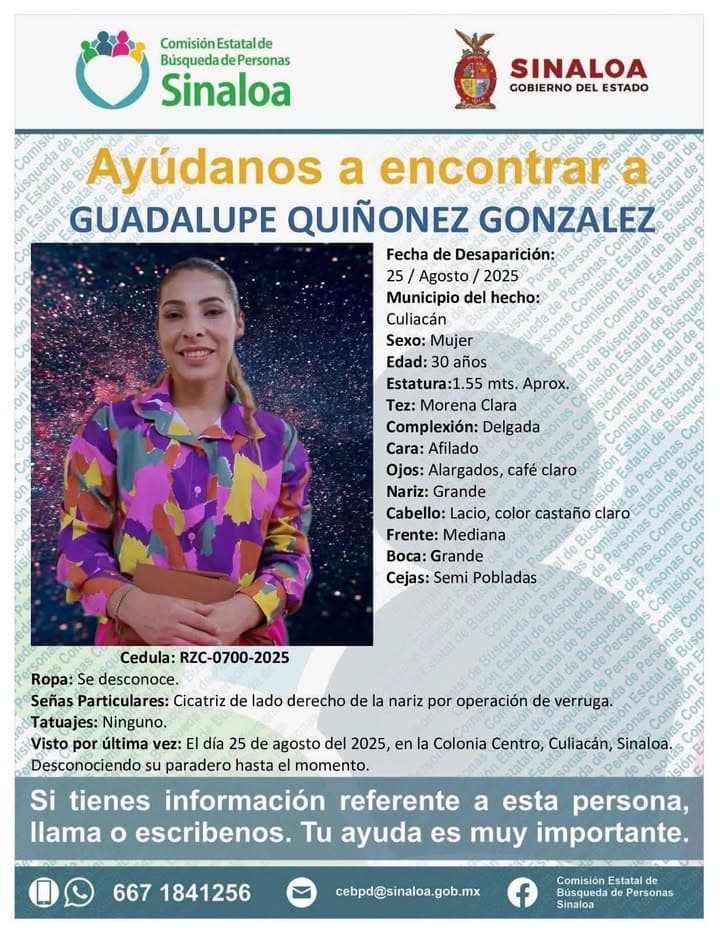 Solicitan colaboración ciudadana para localizar a Guadalupe #CompartirEsAyudar